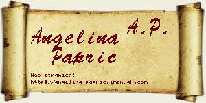 Angelina Paprić vizit kartica